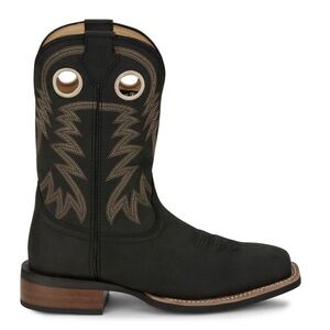 Justin SHOW STOPPER 11" WESTERN Boots, Men's Size 10.5 Black Cowboy Boots